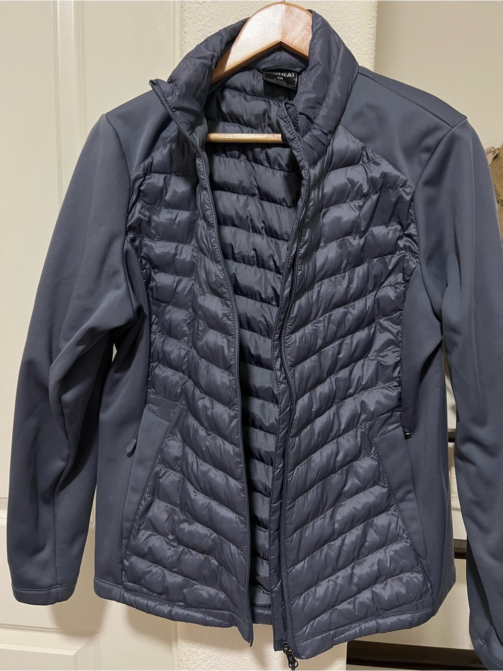32 Degrees Women's Quilted Puffer Jacket - Charcoal Gray